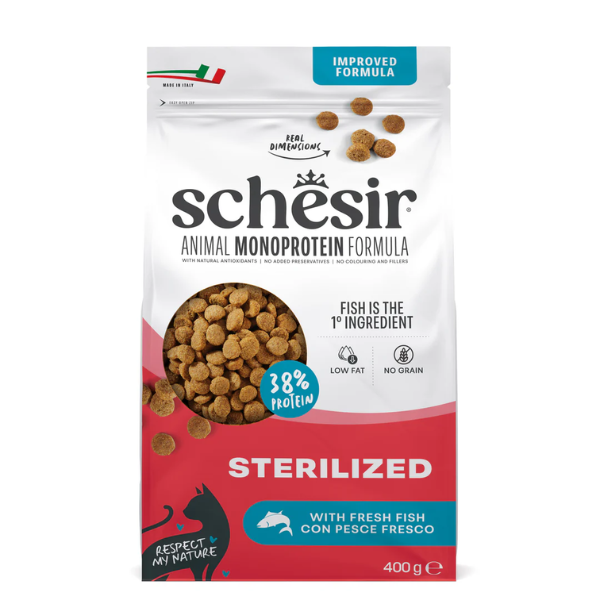 Schesir Cat Sterilized  Monoprotein formula Grain free Low Fat Pesce fresco