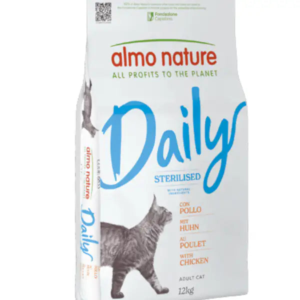 Almo Nature Daily Ingredienti naturali Cat Sterilised con Pollo  12 kg Bauzaar.it