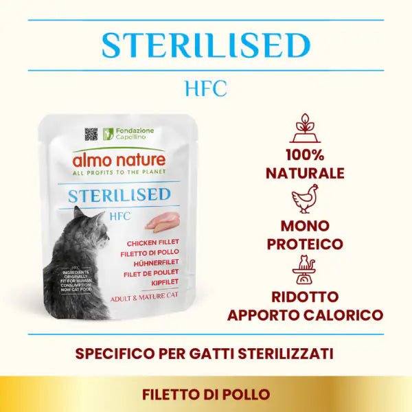 Almo Nature HFC Cat Sterilised Monoproteico 50 gr   Bauzaar.it