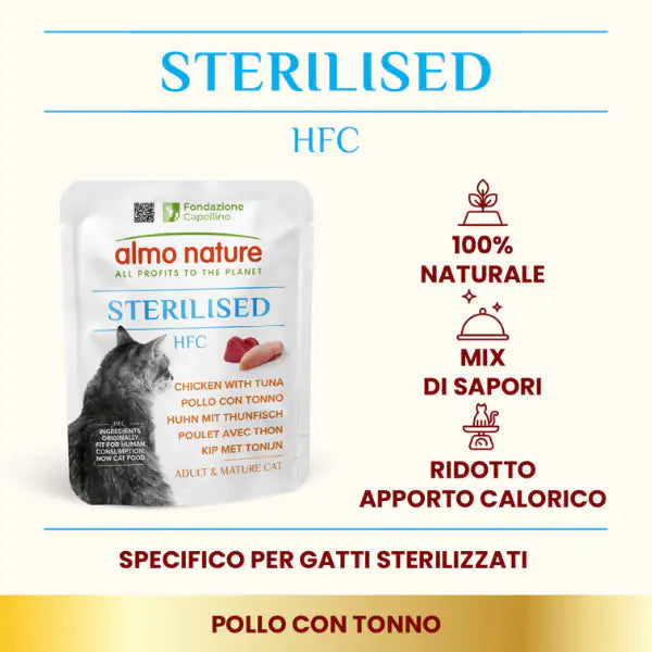Almo Nature HFC Cat Sterilised Monoproteico 50 gr   Bauzaar.it