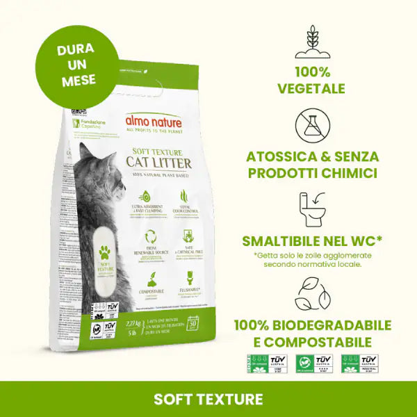 Almo Nature Natural Cat Litter Soft Texture lettiera vegetale   bauzaarit.myshopify.com