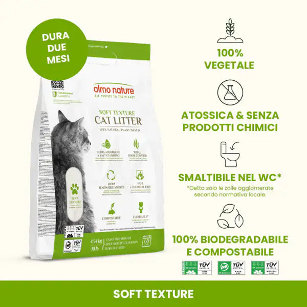 Almo Nature Natural Cat Litter Soft Texture lettiera vegetale   bauzaarit.myshopify.com