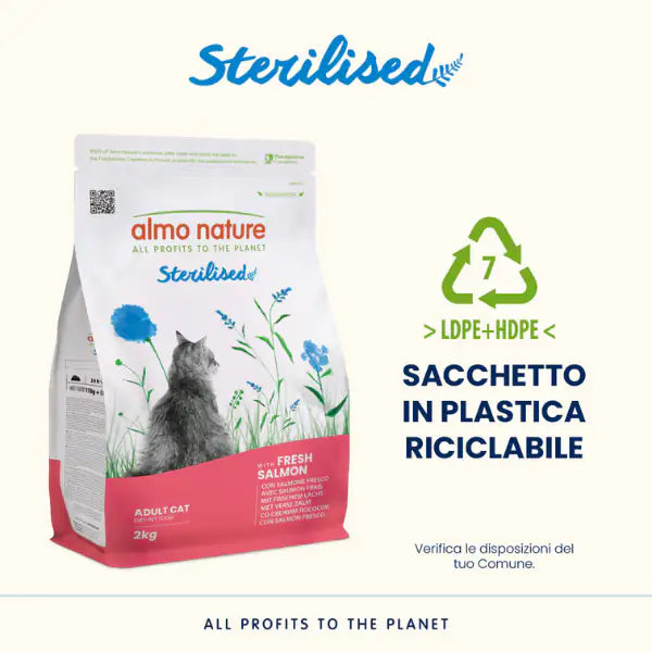 Almo Nature crocchette funzionali Adult Sterilised con Salmone e riso   bauzaarit.myshopify.com