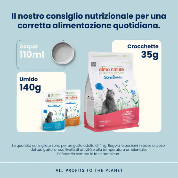 Almo Nature crocchette funzionali Adult Sterilised con Salmone e riso   bauzaarit.myshopify.com