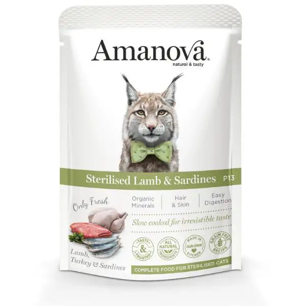 Amanova Cat Umido Sterilised Grain Free 85 gr  Agnello e Sardine bauzaarit.myshopify.com