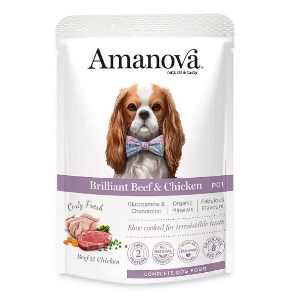 Amanova Dog Adult Umido Grain Free 100 gr  Vitello e Pollo Fresco bauzaarit.myshopify.com