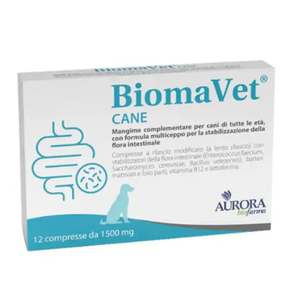 Aurora Biofarma Biomavet Cane compresse per la stabilizzazione della flora intestinale  1500 mg - 12 compresse bauzaarit.myshopify.com