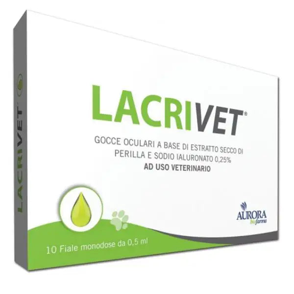 Aurora Biofarma Lacrivet Gocce Oculari cane e gatto  10 fiale da 0,5 ml bauzaarit.myshopify.com