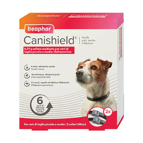 Beaphar Canishield Collare Antiparassitario  2 collari Cani Taglia Piccola e Media bauzaarit.myshopify.com