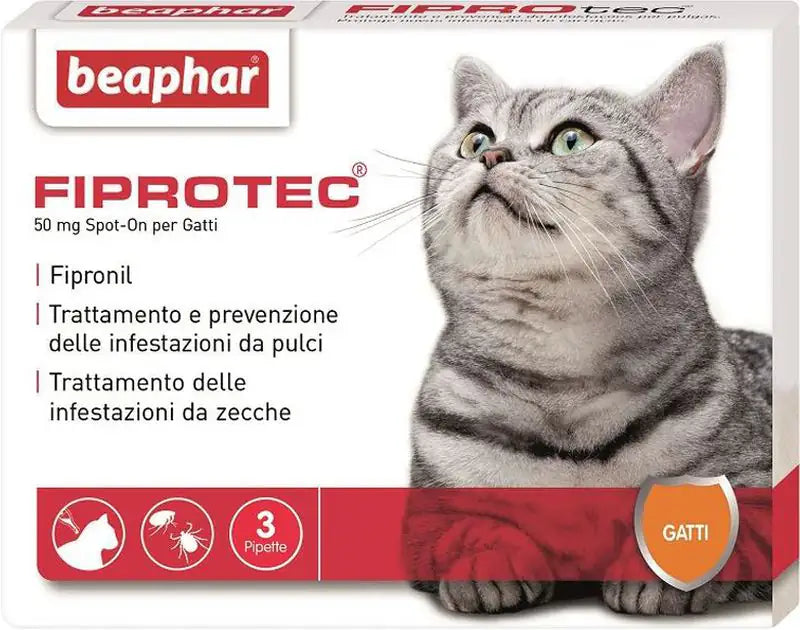 Beaphar Fiprotec Spot On Gatto  3 pipette da 50 mg bauzaarit.myshopify.com