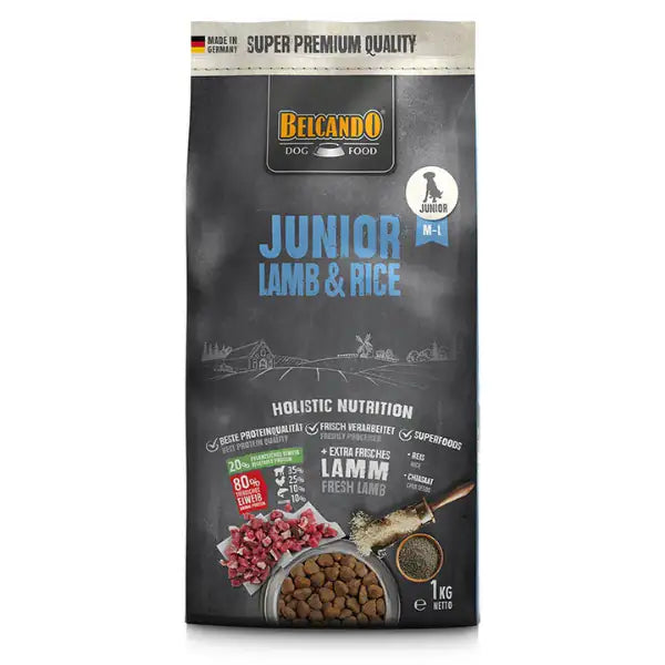 Belcando Super Premium Grain Free Dog Puppy & Junior Medium/Large Agnello e riso  12,5 Kg bauzaarit.myshopify.com