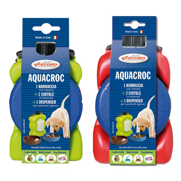 Borraccia accessoriata di ciotole inocrporate Aquacrok da viaggio Record  Small bauzaarit.myshopify.com