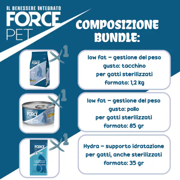 Bundle convenienza: Forcepet Cat Sterilised Low fat Mix Feeding   Bauzaar.it