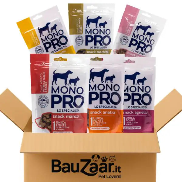 Bundle convenienza: Monopro snack per cani Grain Free 600 gr multigusto carne   bauzaarit.myshopify.com