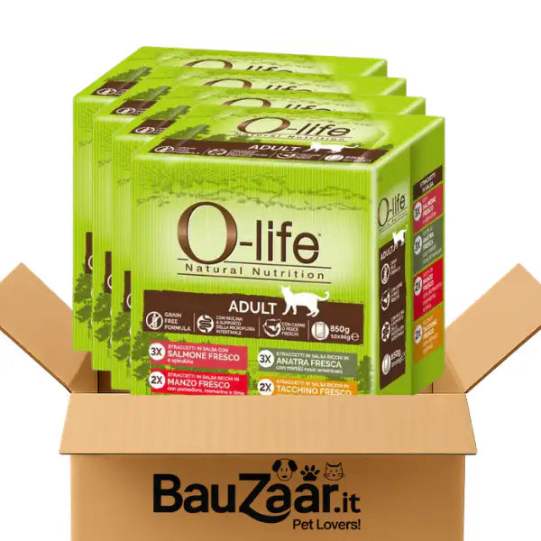 Bundle convenienza: O-life Cat Adult straccetti in salsa Gigapack 40x85 gr   Bauzaar.it