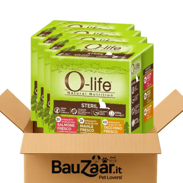 Bundle convenienza: O-life Cat Sterilised straccetti in salsa Gigapack 40x85 gr   Bauzaar.it