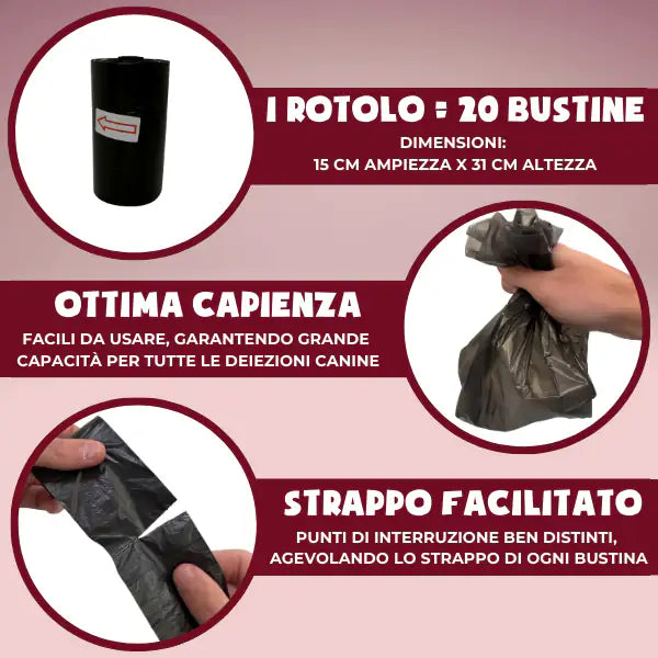 Bundle convenienza: x320 bustine Sacchetti igienici per cani Bauzaar Basic   bauzaarit.myshopify.com