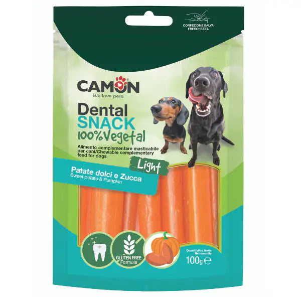 Camon Dental Snack Vegetali 100 gr  Cannoli di patata dolce con zucca - Light bauzaarit.myshopify.com