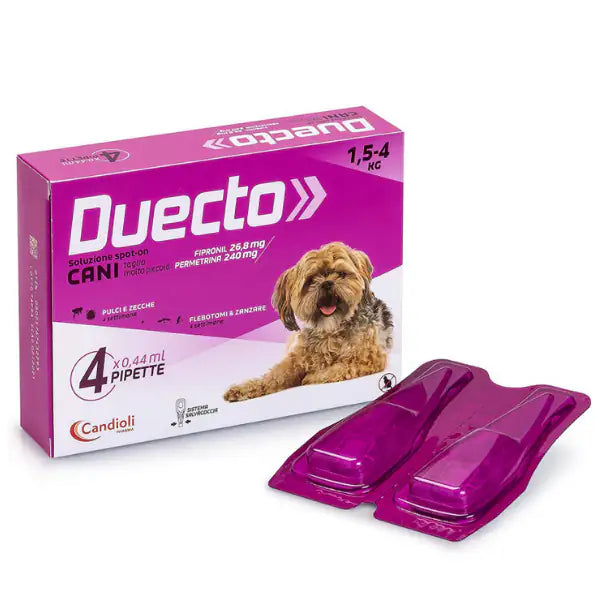 Candioli Pharma Duecto Spot On 4 pipette per cani  1,5 - 4 kg bauzaarit.myshopify.com