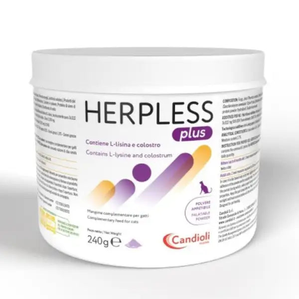 Candioli Pharma Herpless Plus Infezioni da Herpes Gatti Polvere  240 gr Bauzaar.it