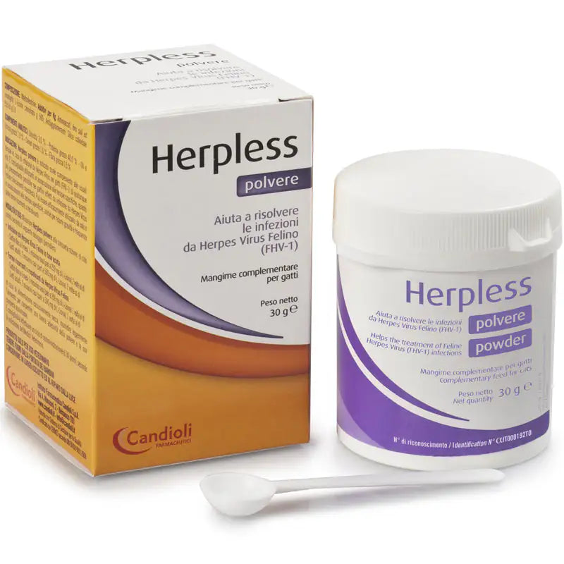 Candioli Pharma Herpless Plus Polvere Integratore Infezioni da Herpes Gatti  30 gr bauzaarit.myshopify.com
