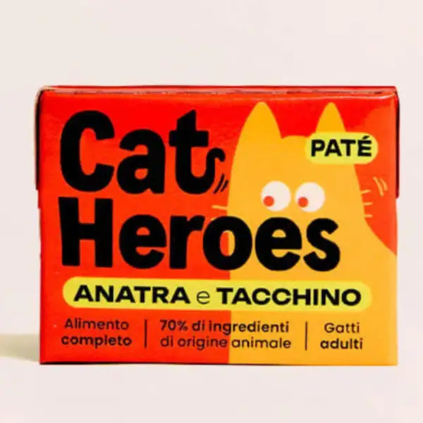 Cat Heroes Adult Patè Grain free cibo fresco da dispensa 95 gr  Anatra e tacchino Bauzaar.it