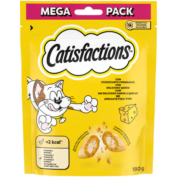 Catisfactions snack per gatti Maxi Pack 180 gr  Formaggio bauzaarit.myshopify.com