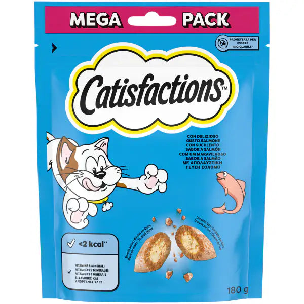 Catisfactions snack per gatti Maxi Pack 180 gr  Salmone bauzaarit.myshopify.com