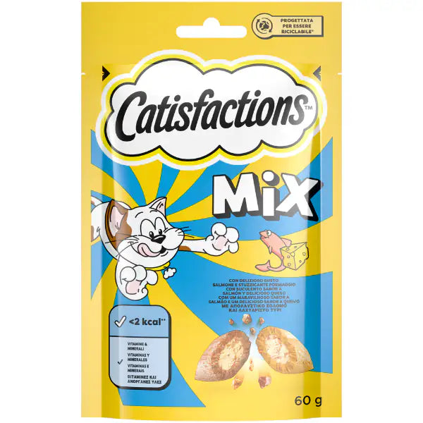 Catisfactions snack per gatto bustina 60 gr  Salmone bauzaarit.myshopify.com