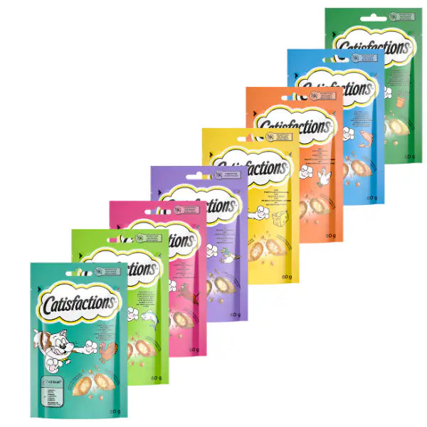 Catisfactions snack per gatto bustina 60 gr   bauzaarit.myshopify.com