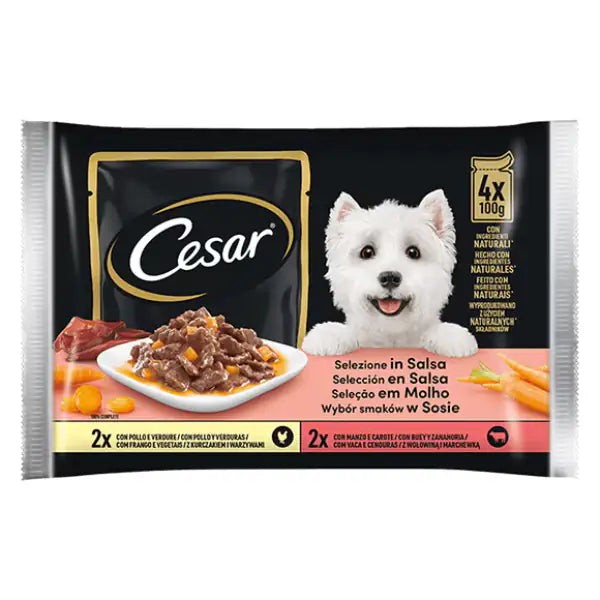 Cesar Dog Selezione Delizie del Giorno Multipack 4x100 gr  In salsa bauzaarit.myshopify.com