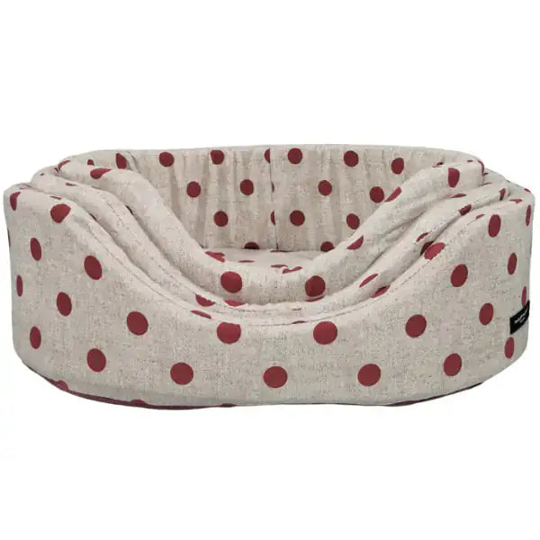 Cesta ovale Eco completamente sfoderabile Pois Rossi Nasonero   bauzaarit.myshopify.com