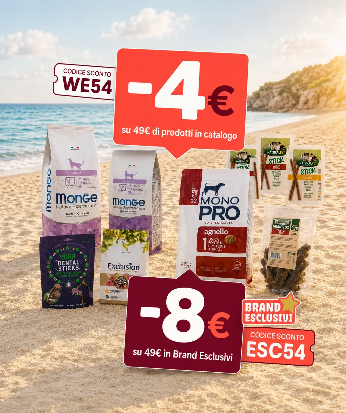 Usa il codice WE54 per 4€ di sconto su 49€ di spesa su tutto. Usa il codice ESC54 per 8€ di sconto su 49€ di spesa in brand esclusivi. Scade il 26/07 alle 23:59