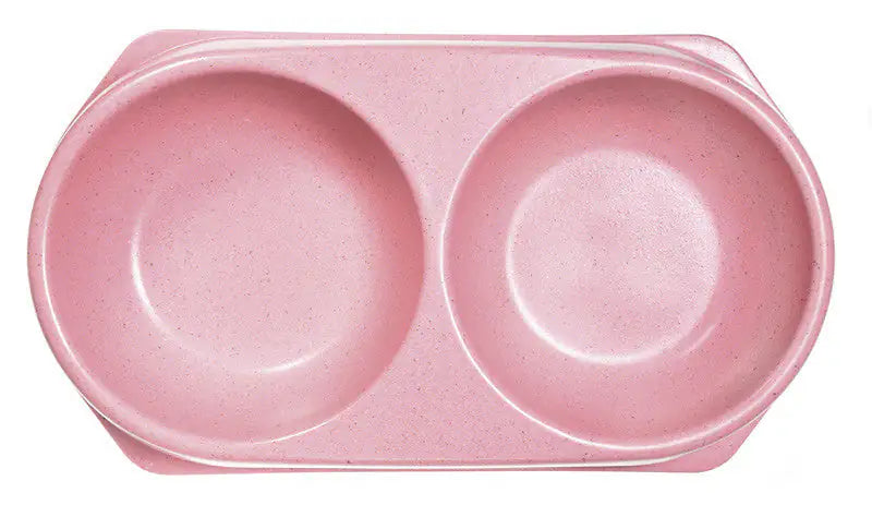 Ciotola Doppia Bamboo Record  Small - 2 x 180 ml Base Doppia Rosa bauzaarit.myshopify.com