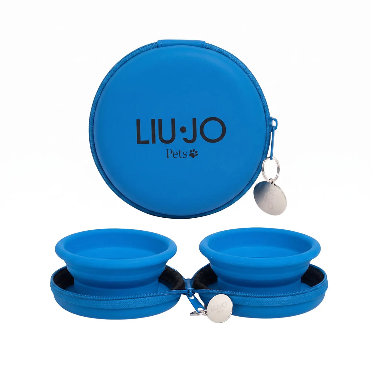 Ciotola doppia da viaggio in pratica custodia Ø10 cm Liu Jo Pets  Azzurro Bauzaar.it