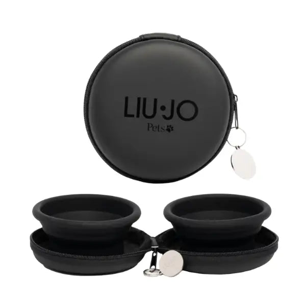 Ciotola doppia da viaggio in pratica custodia Ø10 cm Liu Jo Pets  Nero Bauzaar.it