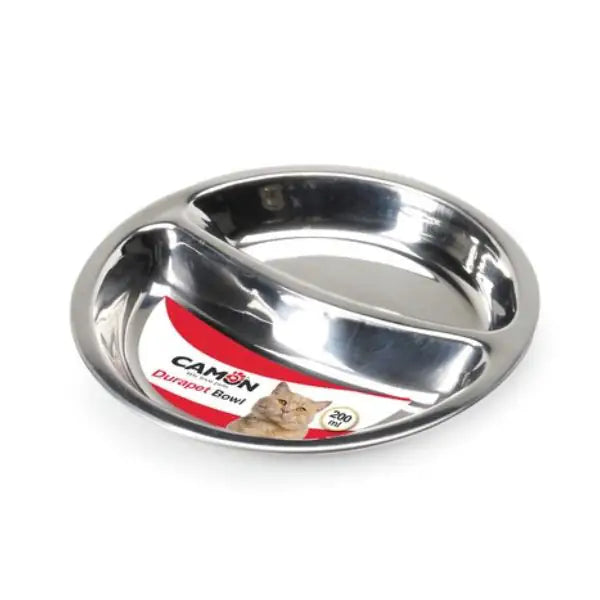 Ciotola in acciaio inossidabile Durapet Dual bowl Camon  Ø 16 cm, capacità tot 200 ml bauzaarit.myshopify.com