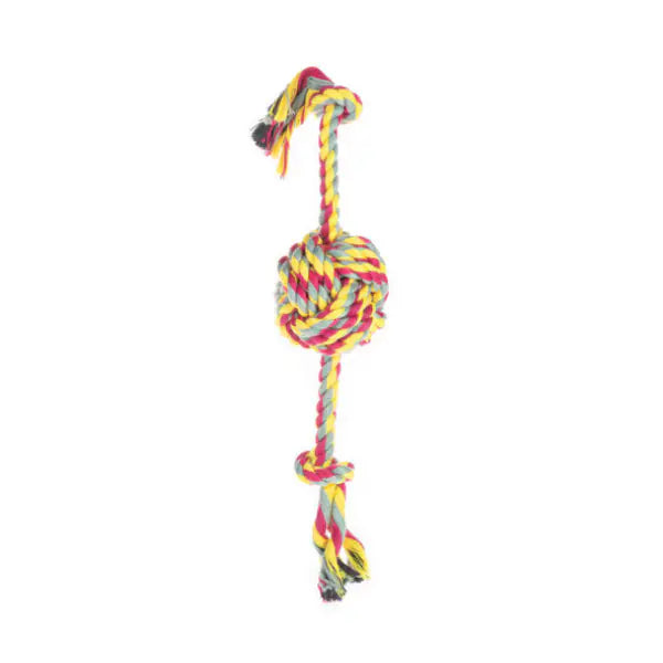 Corda con palla per cani Cotonosso Centro Palla PetUp  Fuxia e giallo 38 cm bauzaarit.myshopify.com
