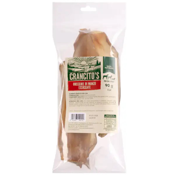 Crancito's snack naturale Dog Adult Orecchie di Manzo Essiccate  90 gr bauzaarit.myshopify.com