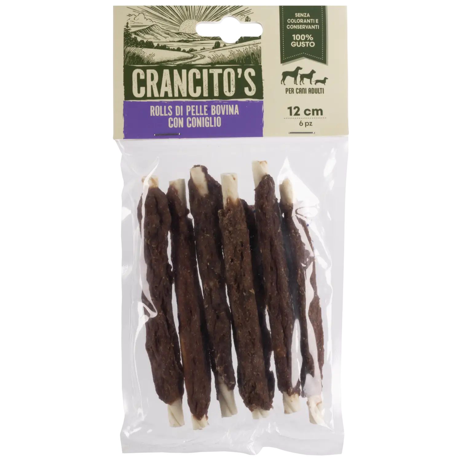 Crancito's snack naturale Dog Adult Rolls Multigusto  Bovino e coniglio - 6 pezzi bauzaarit.myshopify.com