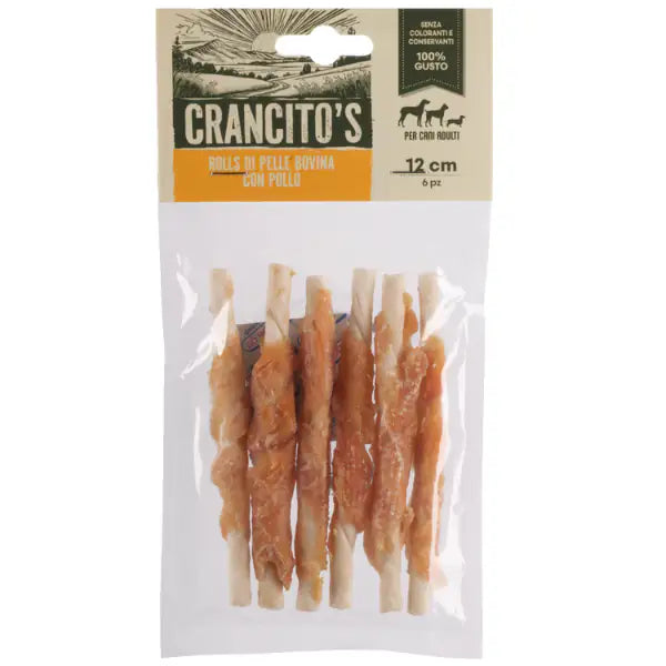 Crancito's snack naturale Dog Adult Rolls di pelle bovina  Bovino e pollo - 6 pezzi bauzaarit.myshopify.com