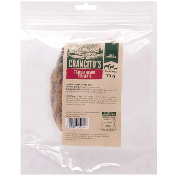 Crancito's snack naturale Dog Adult Trachea bovina   bauzaarit.myshopify.com