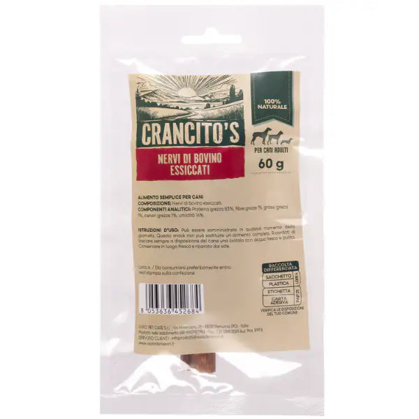Crancito's snack naturale Dog Adult Verga bovina  60 gr bauzaarit.myshopify.com