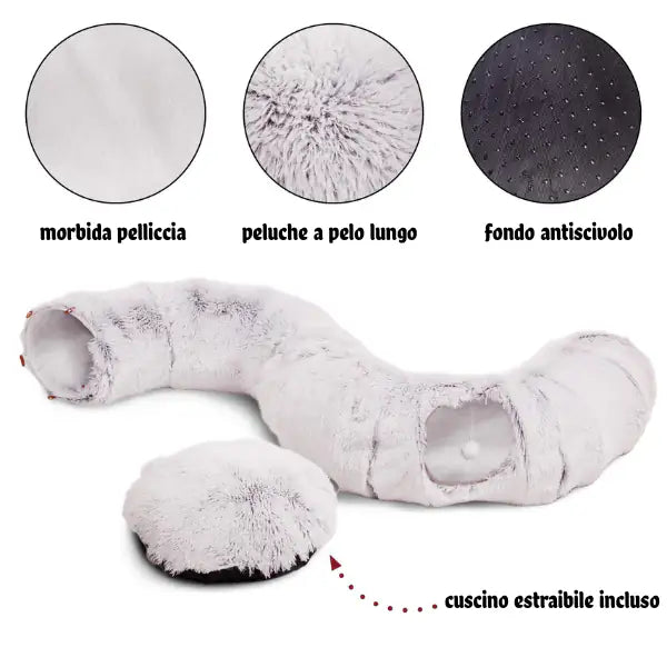 Cuccia Tunnel per gatti componibile in peluche Otis CanadianCat   bauzaarit.myshopify.com