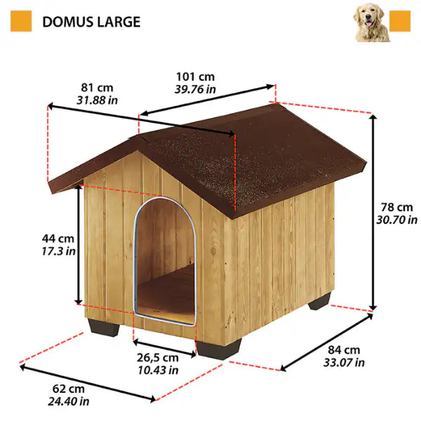 Cuccia per cani da esterno in legno Domus Ferplast   bauzaarit.myshopify.com