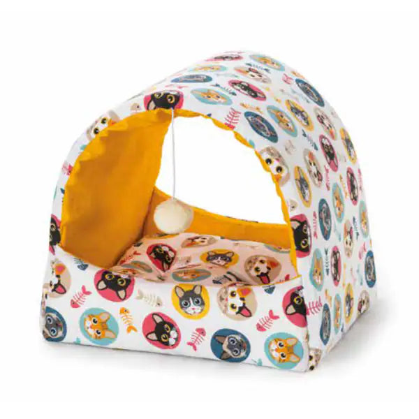 Cuccia per gatti Romeo Tenda nicchia Multicolor Leopet  45 x 38 x 40 h cm bauzaarit.myshopify.com