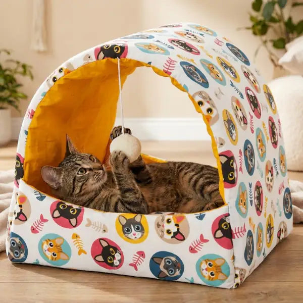 Cuccia per gatti Romeo Tenda nicchia Multicolor Leopet   bauzaarit.myshopify.com