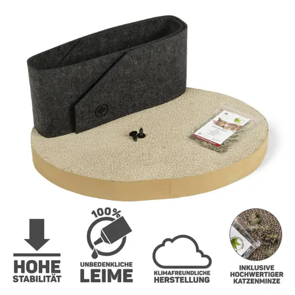 Cuccia per gatti in feltro con fondo tiragraffi in cartone Owen CanadianCat   bauzaarit.myshopify.com