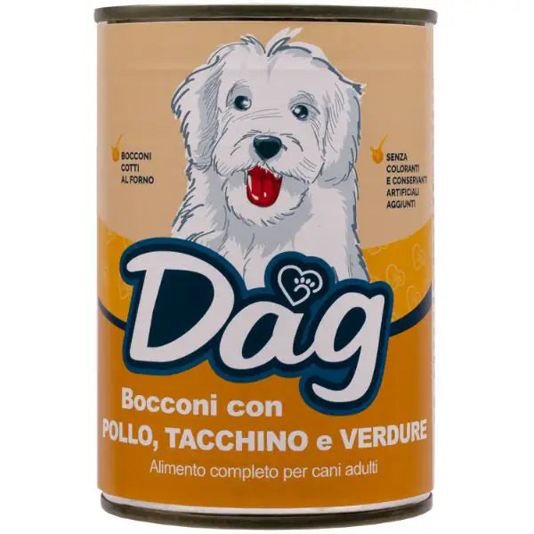 Dag Dog Adult All Breeds Bocconi 415 gr  Pollo e tacchino bauzaarit.myshopify.com