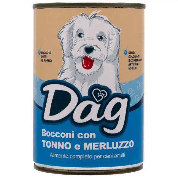 Dag Dog Adult All Breeds Bocconi 415 gr  Tonno e merluzzo bauzaarit.myshopify.com